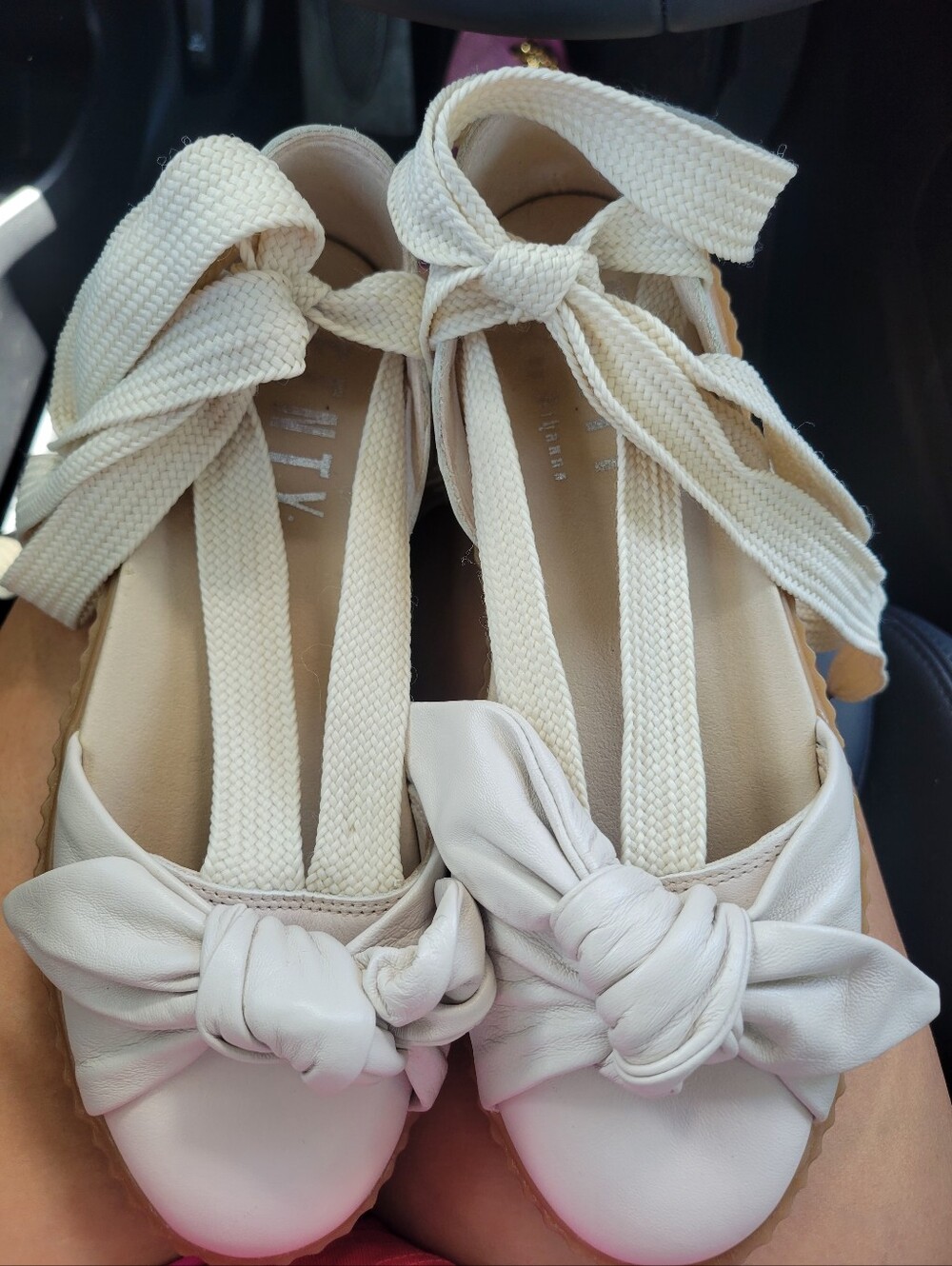 Women’s Cream Bow Tie Espadrille Flats